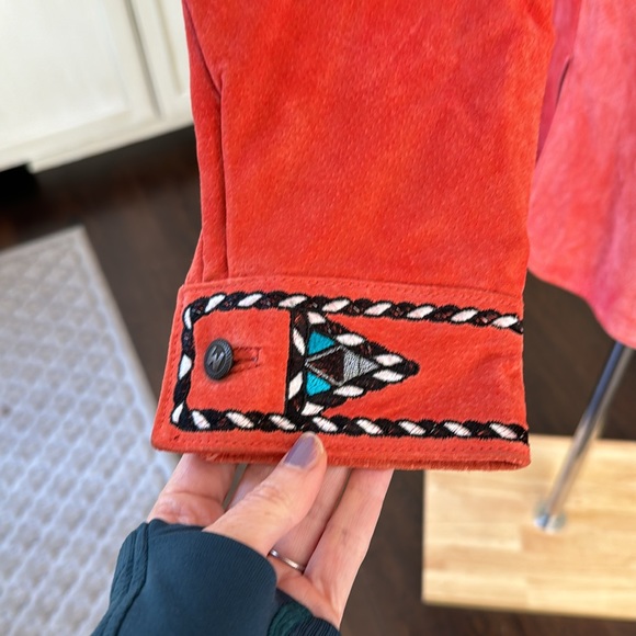 Vintage Bob Mackie red leather fringe jacket - Picture 5 of 8